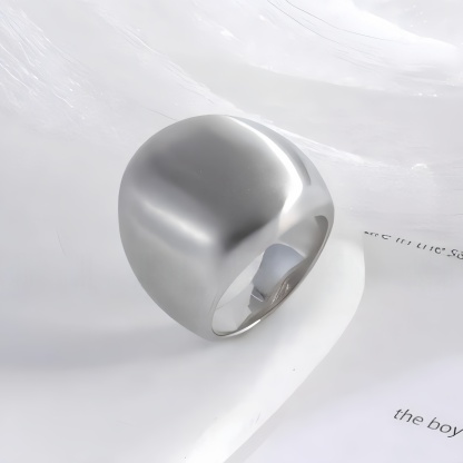 Minimalist Stainless Steel Smooth Dome Ring Classic Fashion Unisex Ring | ML048-JinBaoJewerly