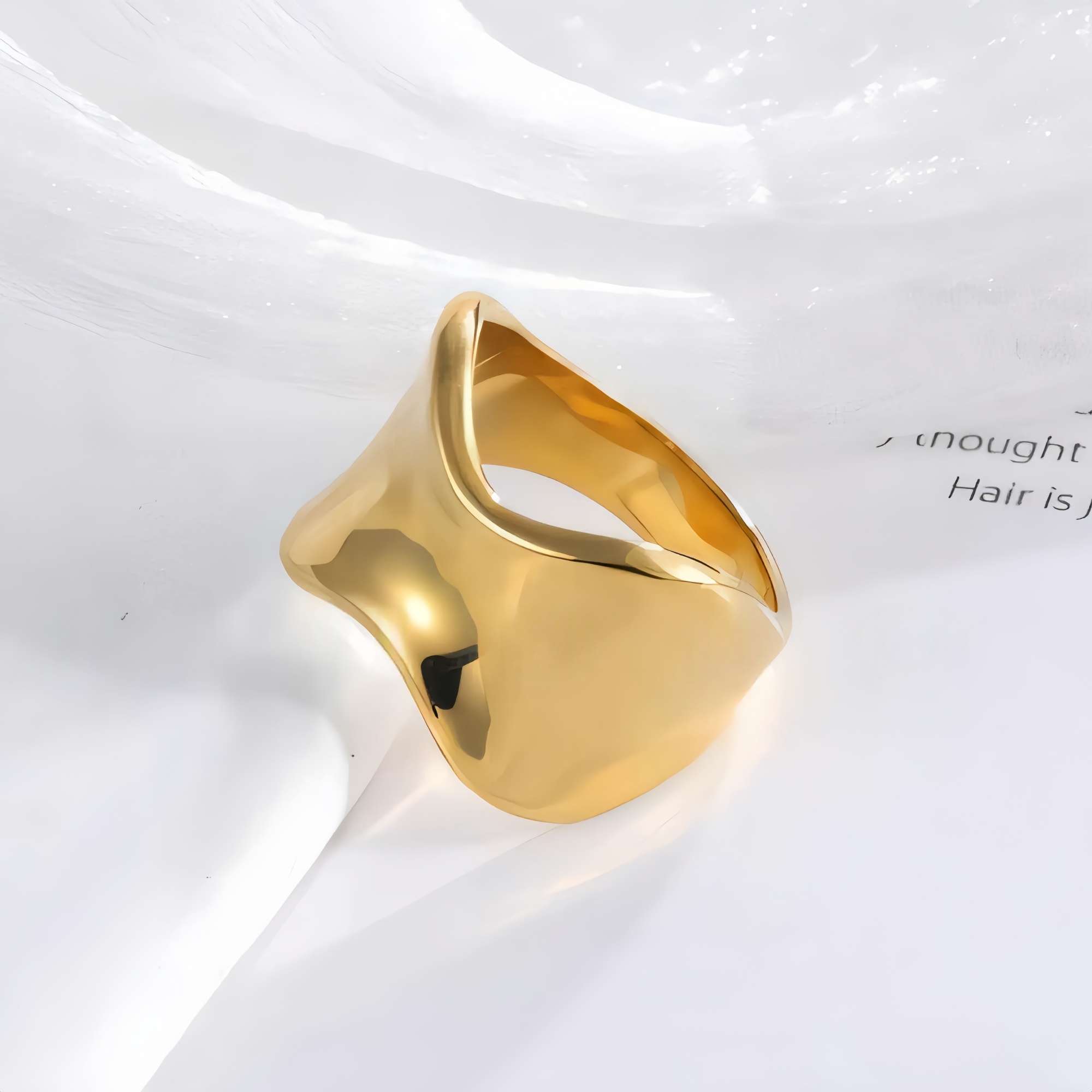 Minimalist Streamlined Stainless Steel Ring Golden and Silver Styles Unisex | ML0100-JinBaoJewerly