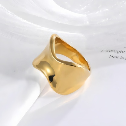 Minimalist Streamlined Stainless Steel Ring Golden and Silver Styles Unisex | ML0100-JinBaoJewerly