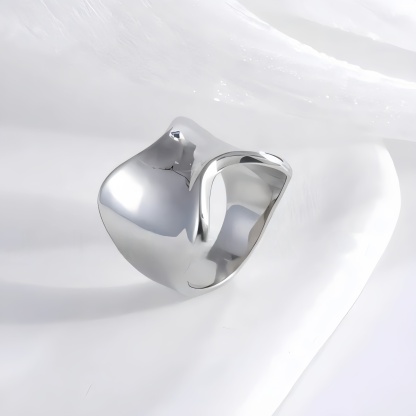 Minimalist Streamlined Stainless Steel Ring Golden and Silver Styles Unisex | ML0100-JinBaoJewerly