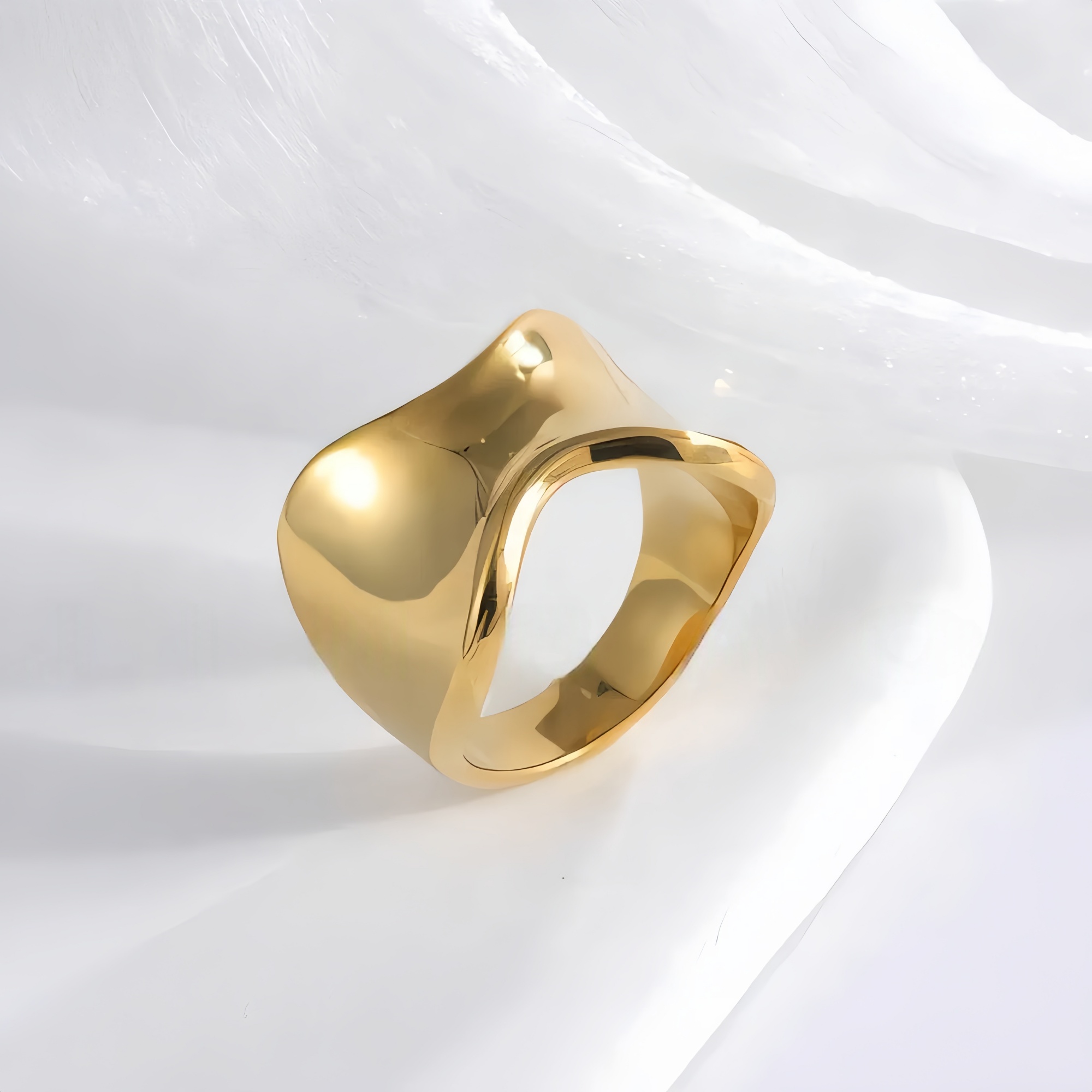 Minimalist Streamlined Stainless Steel Ring Golden and Silver Styles Unisex | ML0100-JinBaoJewerly