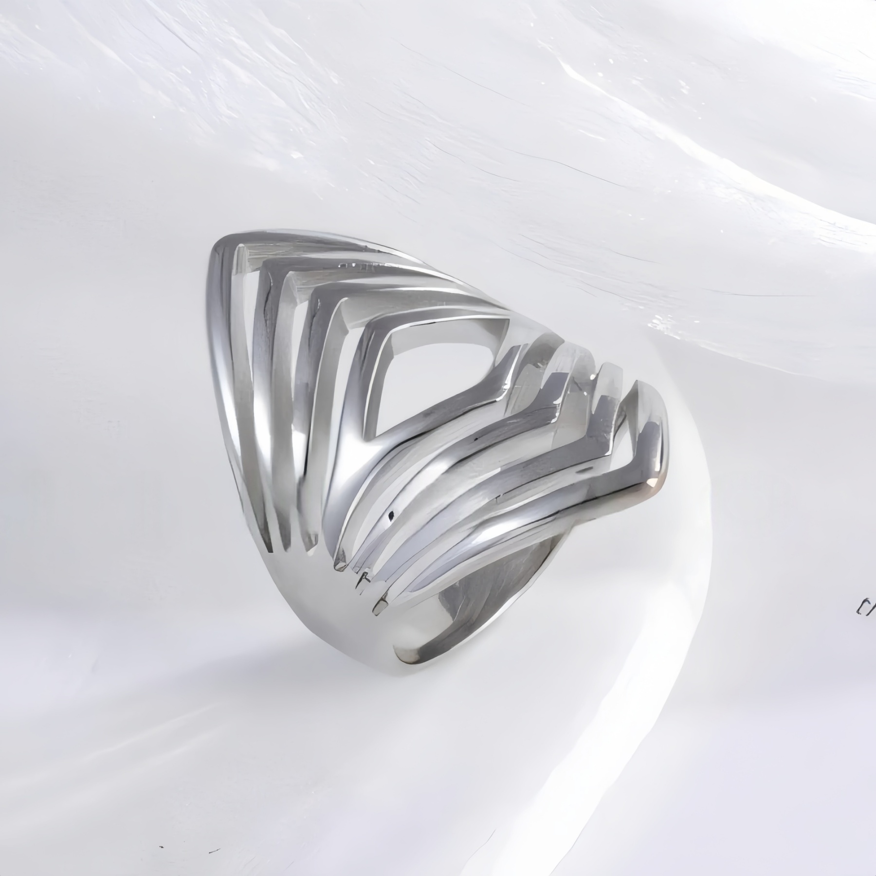 Minimalist Stripe Stainless Steel Ring Golden and Silver Design for Women | DZ448-JinBaoJewerly