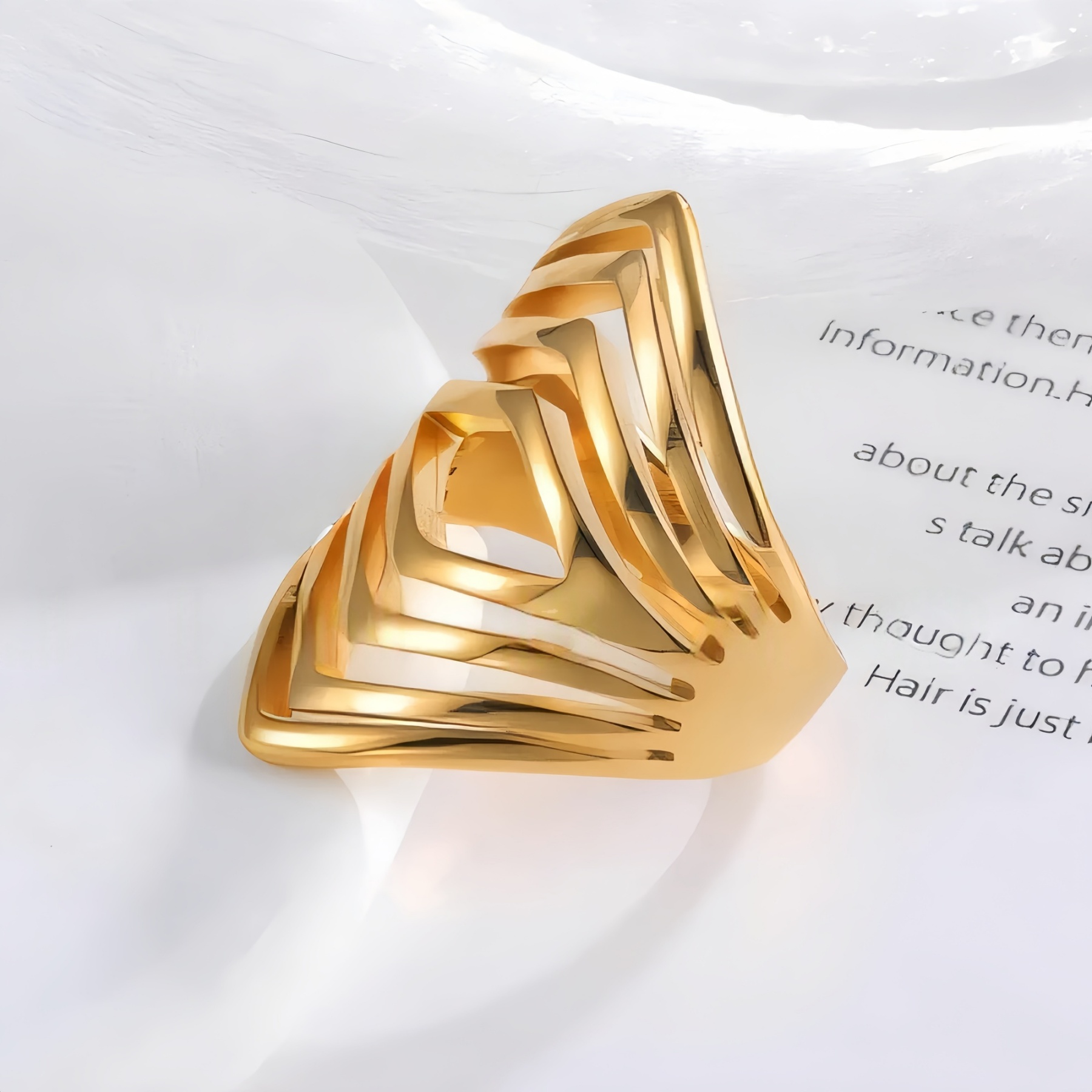 Minimalist Stripe Stainless Steel Ring Golden and Silver Design for Women | DZ448-JinBaoJewerly