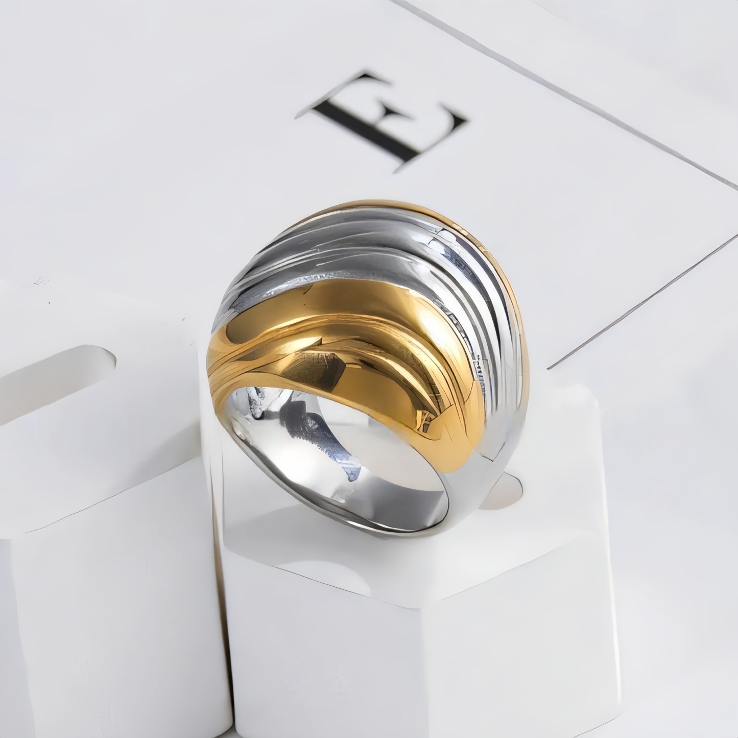 Minimalist Swirl Design Stainless Steel Ring for Women | ML037-JinBaoJewerly