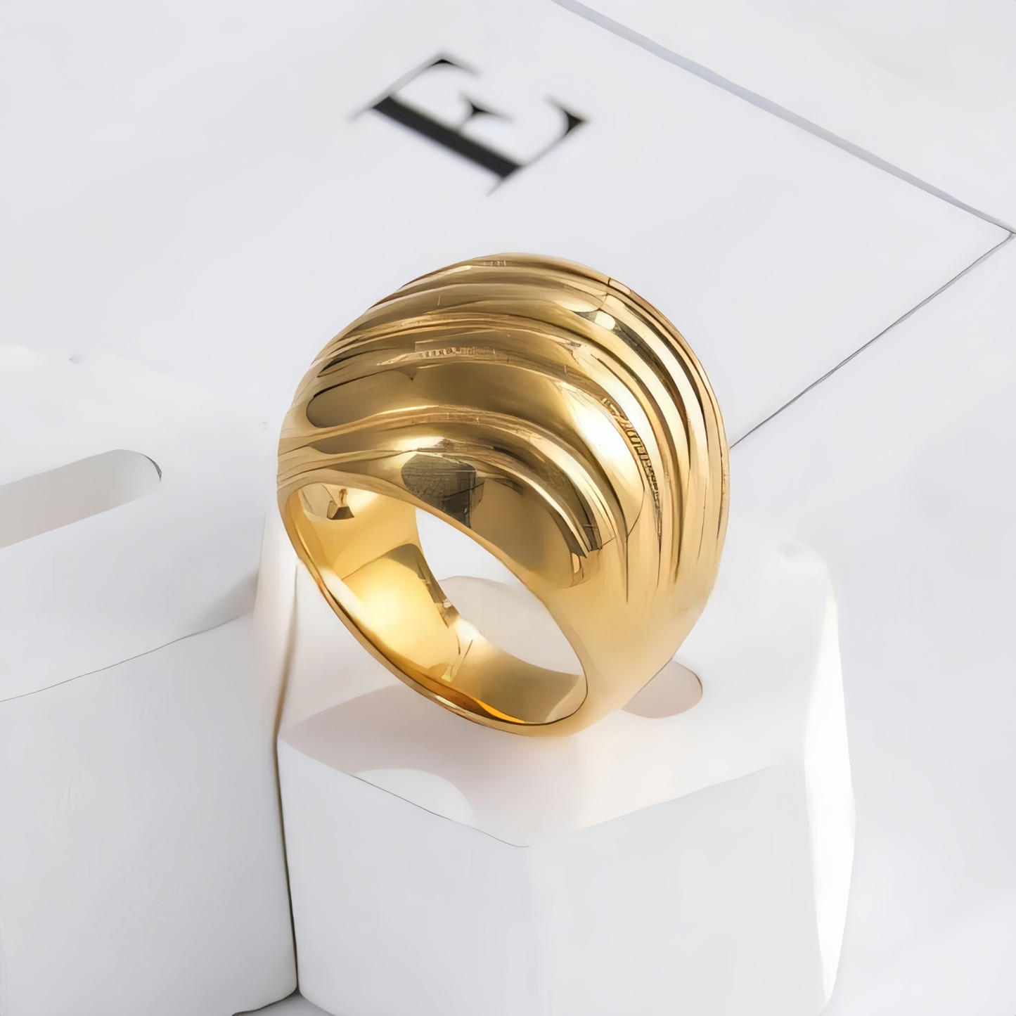 Minimalist Swirl Design Stainless Steel Ring for Women | ML037-JinBaoJewerly