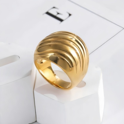 Minimalist Swirl Design Stainless Steel Ring for Women | ML037-JinBaoJewerly