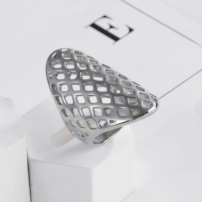 Minimalist Vintage Hollow Honeycomb Ring for Women | G003993-JinBaoJewerly