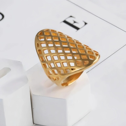 Minimalist Vintage Hollow Honeycomb Ring for Women | G003993-JinBaoJewerly