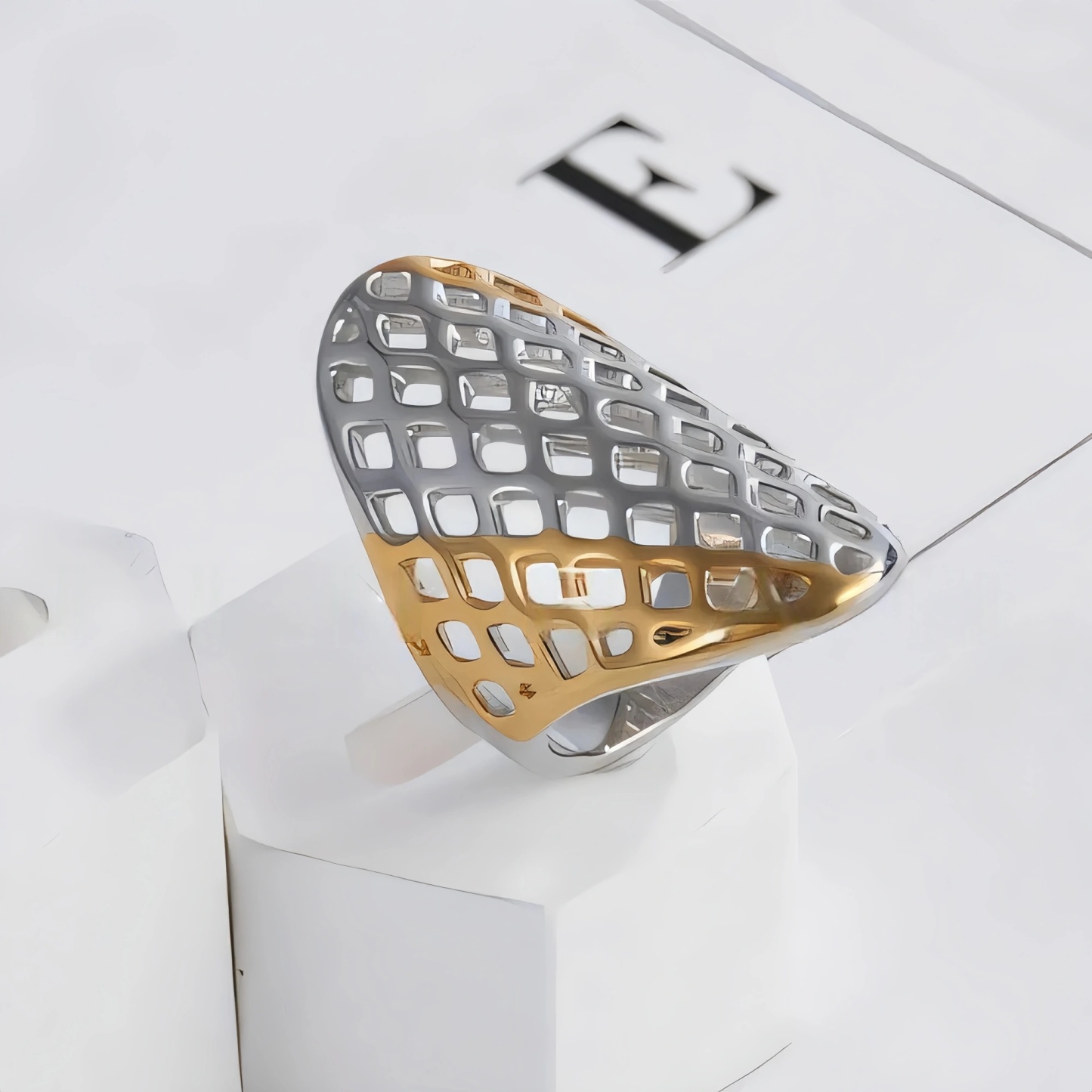 Minimalist Vintage Hollow Honeycomb Ring for Women | G003993-JinBaoJewerly