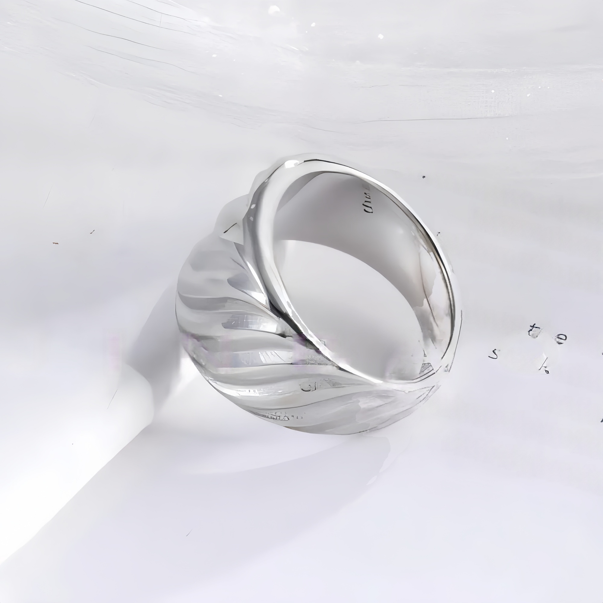 Minimalist Wave Ring Women's Two-Tone Gold & Silver Stainless Steel Ring | G00643-JinBaoJewerly