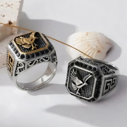 Men's stainless steel ring with vintage bird pattern | G00428-JinBaoJewerly