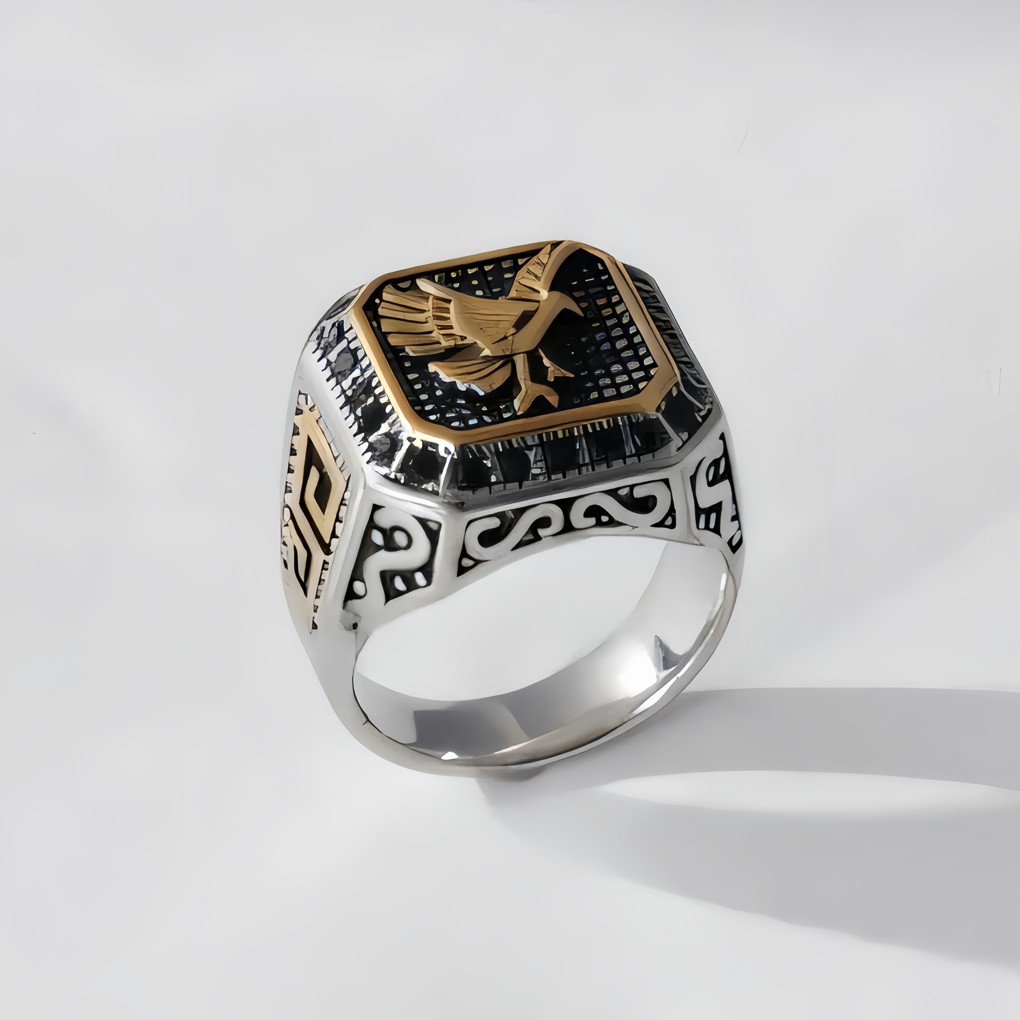 Men's stainless steel ring with vintage bird pattern | G00428-JinBaoJewerly
