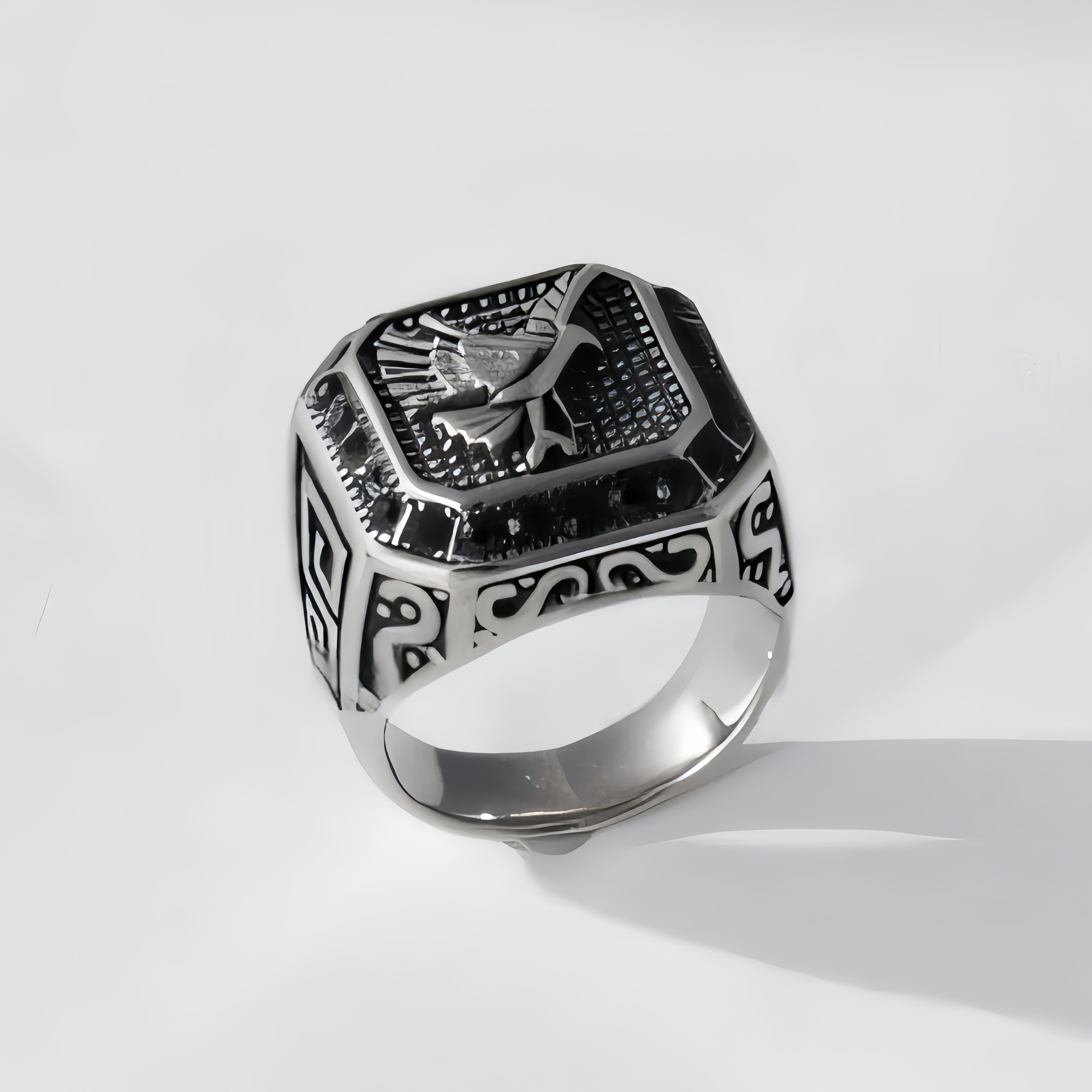 Men's stainless steel ring with vintage bird pattern | G00428-JinBaoJewerly