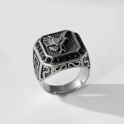 Men's stainless steel ring with vintage bird pattern | G00428-JinBaoJewerly