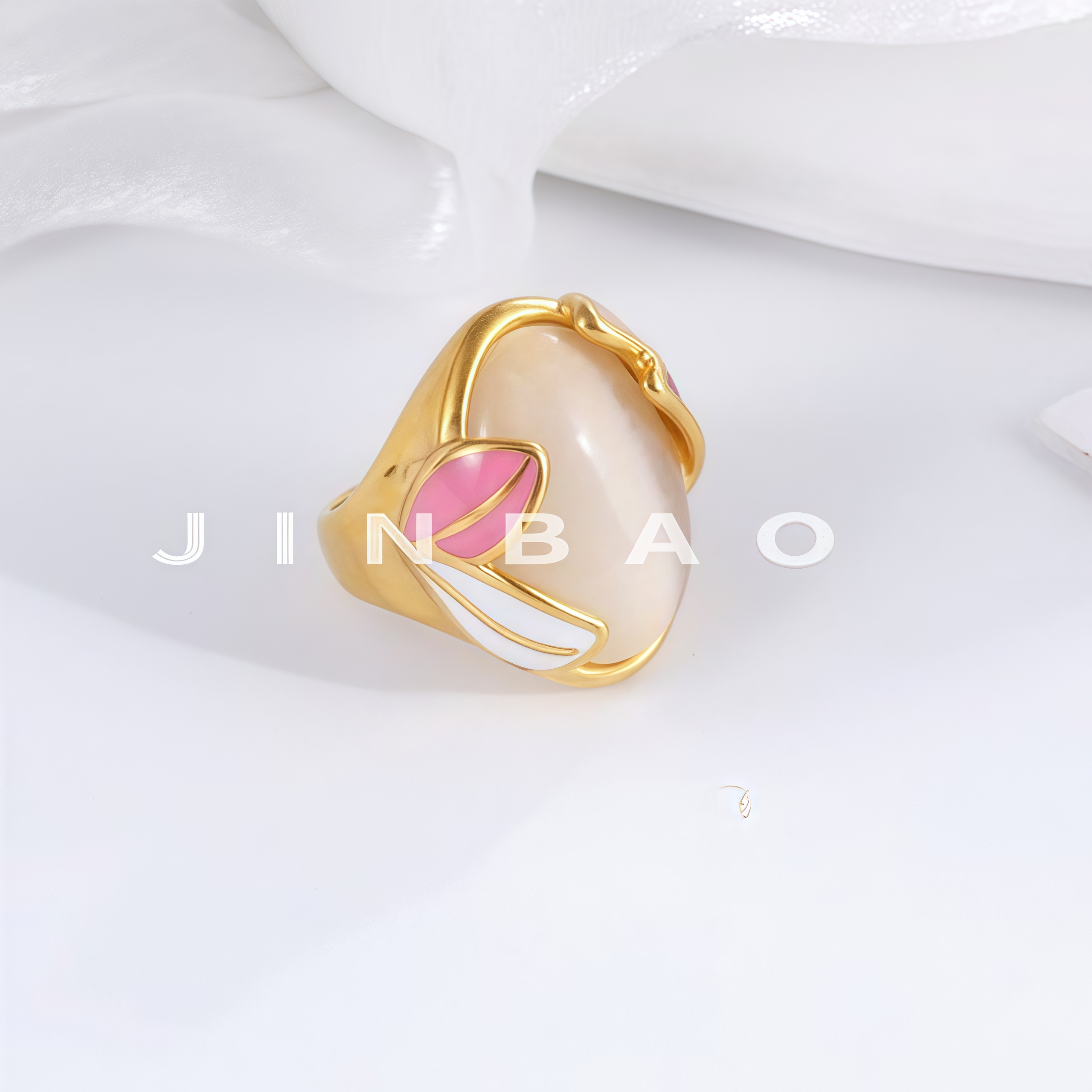Modern Colorful Gemstone Stainless Steel Ring for Women | G004469-JinBaoJewerly