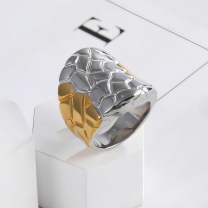 Modern Honeycomb Pattern Stainless Steel Ring Women's Ring | ML0125-JinBaoJewerly
