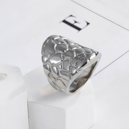 Modern Honeycomb Pattern Stainless Steel Ring Women's Ring | ML0125-JinBaoJewerly