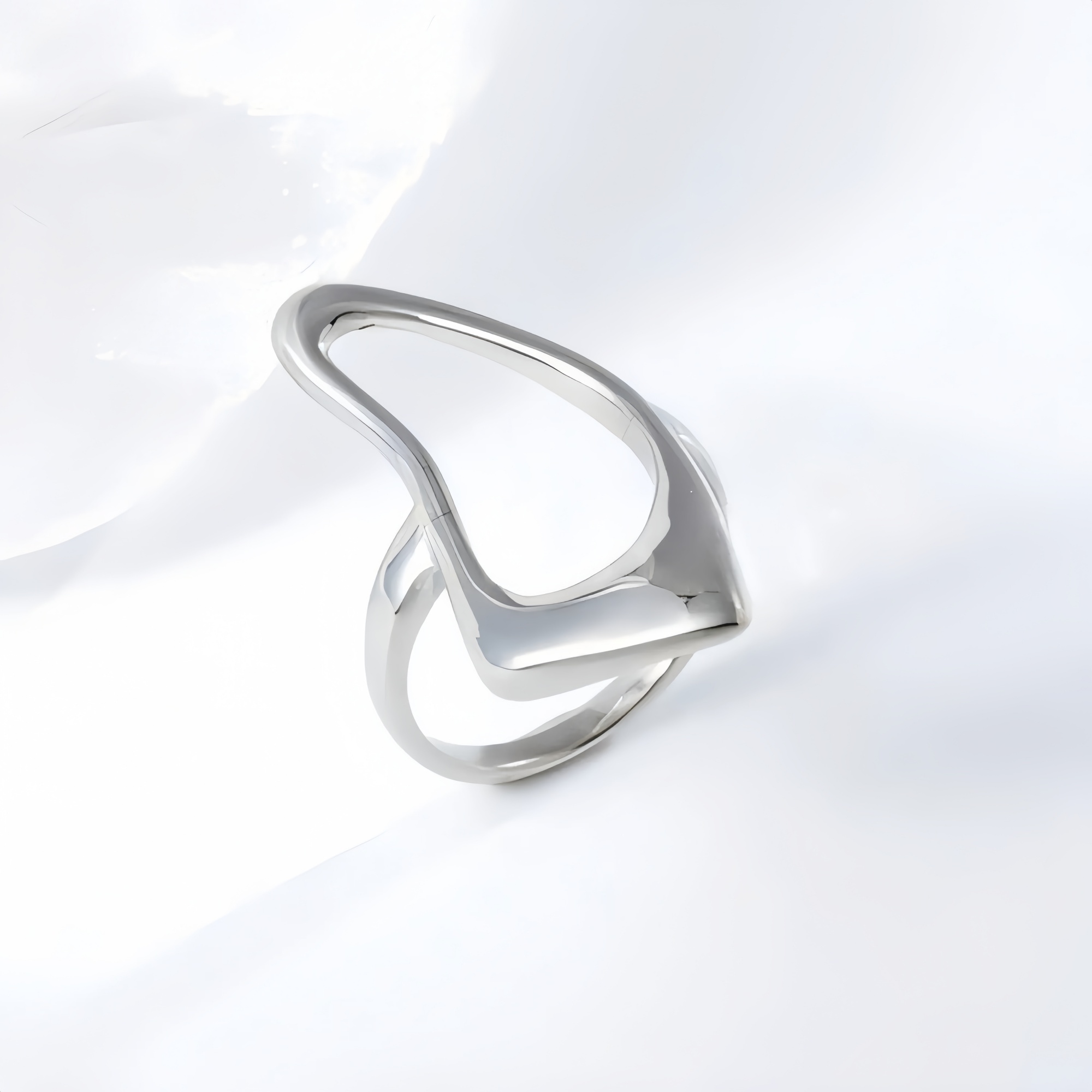 Modern Intertwined Stainless Steel Ring Elegant Design for Women | G002235-JinBaoJewerly
