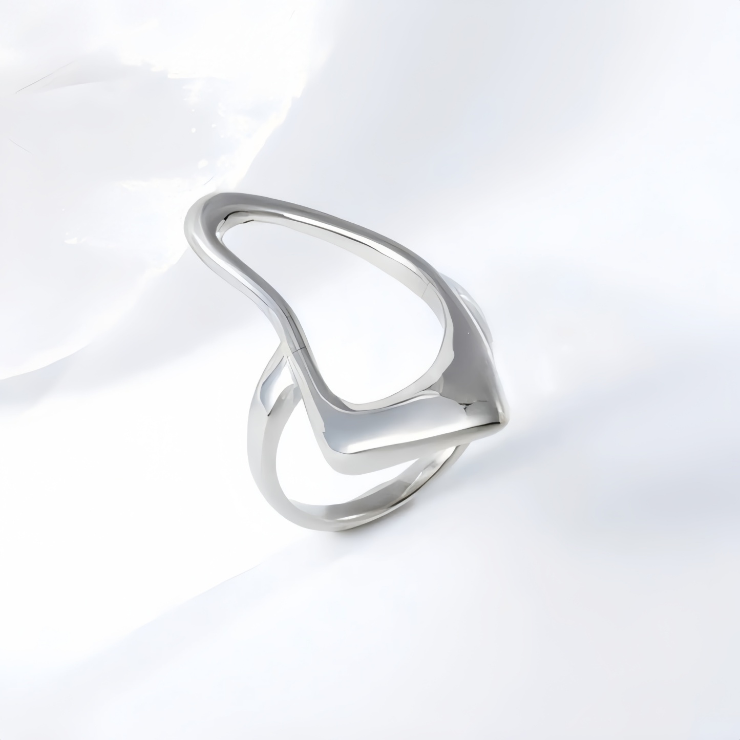 Modern Intertwined Stainless Steel Ring Elegant Design for Women | G002235-JinBaoJewerly