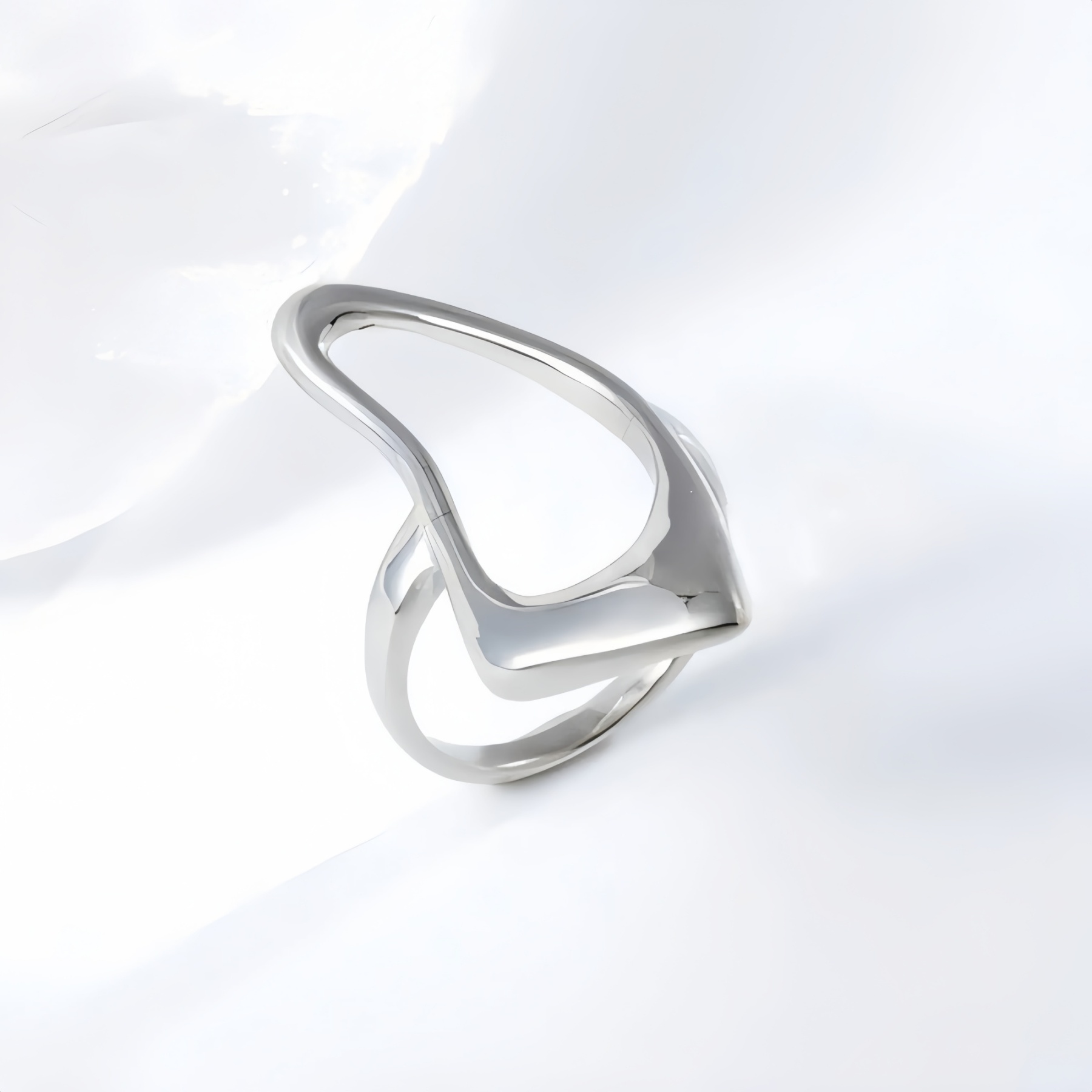 Modern Intertwined Stainless Steel Ring Elegant Design for Women | G002235-JinBaoJewerly