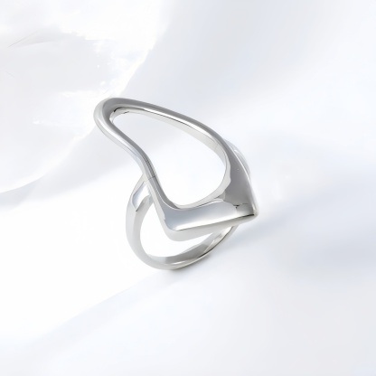 Modern Intertwined Stainless Steel Ring Elegant Design for Women | G002235-JinBaoJewerly