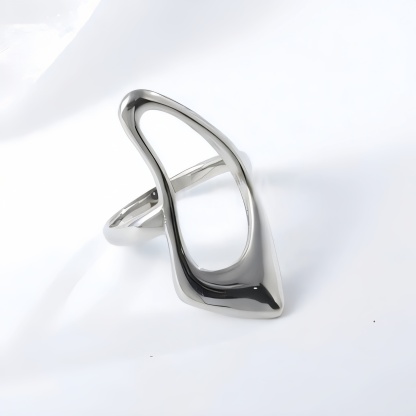Modern Intertwined Stainless Steel Ring Elegant Design for Women | G002235-JinBaoJewerly