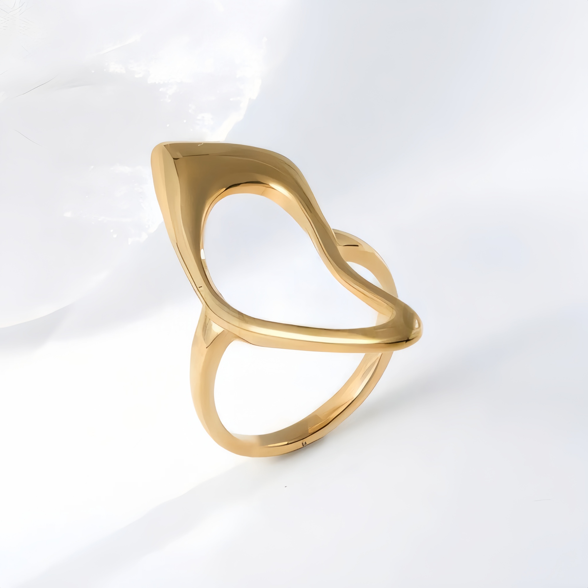 Modern Intertwined Stainless Steel Ring Elegant Design for Women | G002235-JinBaoJewerly