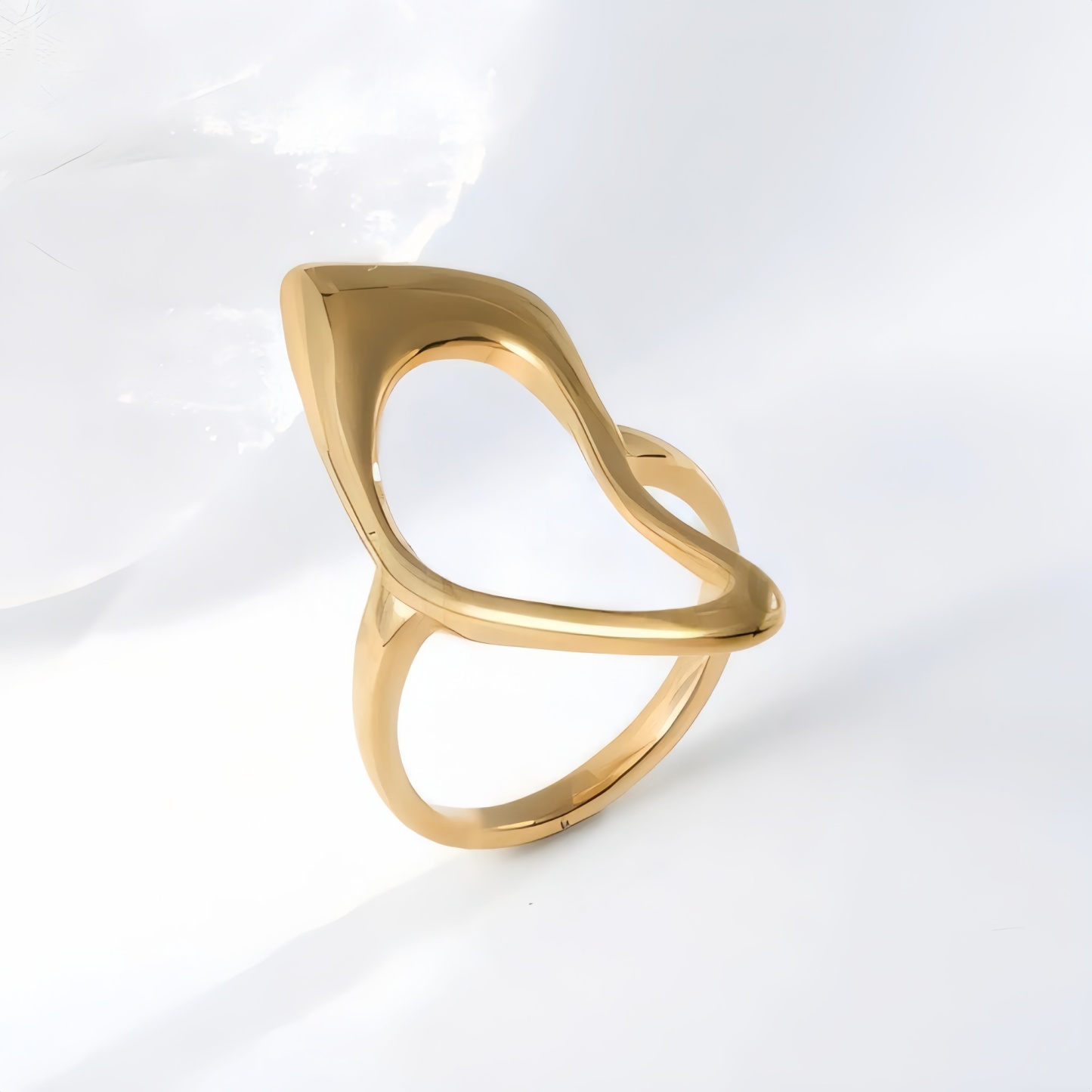 Modern Intertwined Stainless Steel Ring Elegant Design for Women | G002235-JinBaoJewerly