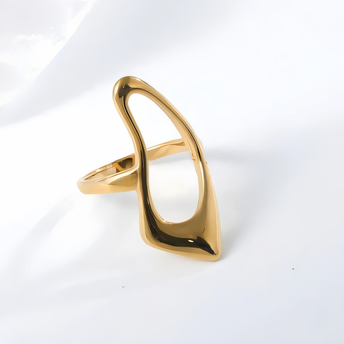 Modern Intertwined Stainless Steel Ring Elegant Design for Women | G002235-JinBaoJewerly