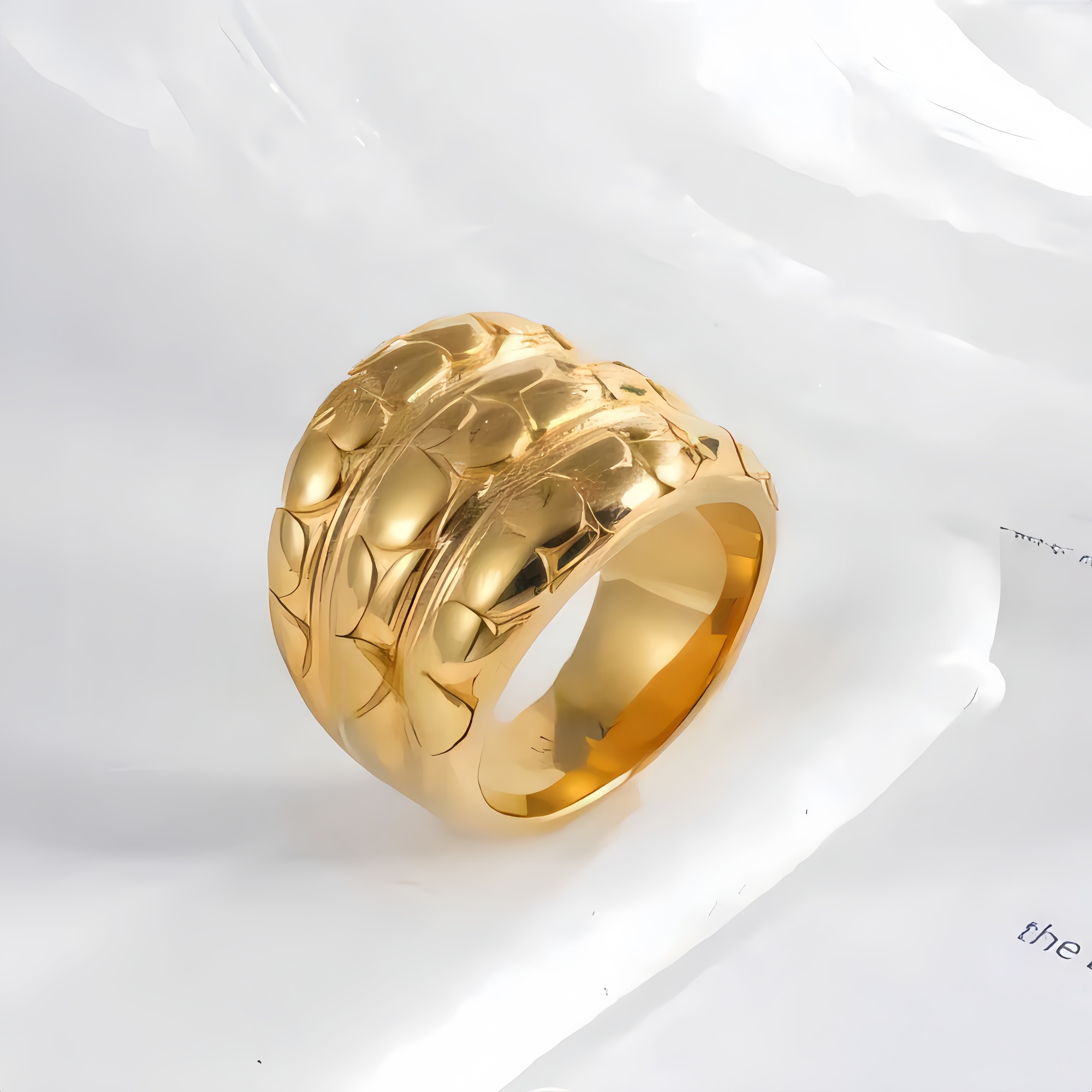 Modern Layered Texture Design Ring Simple and Fashionable for Women | ML0105-JinBaoJewerly