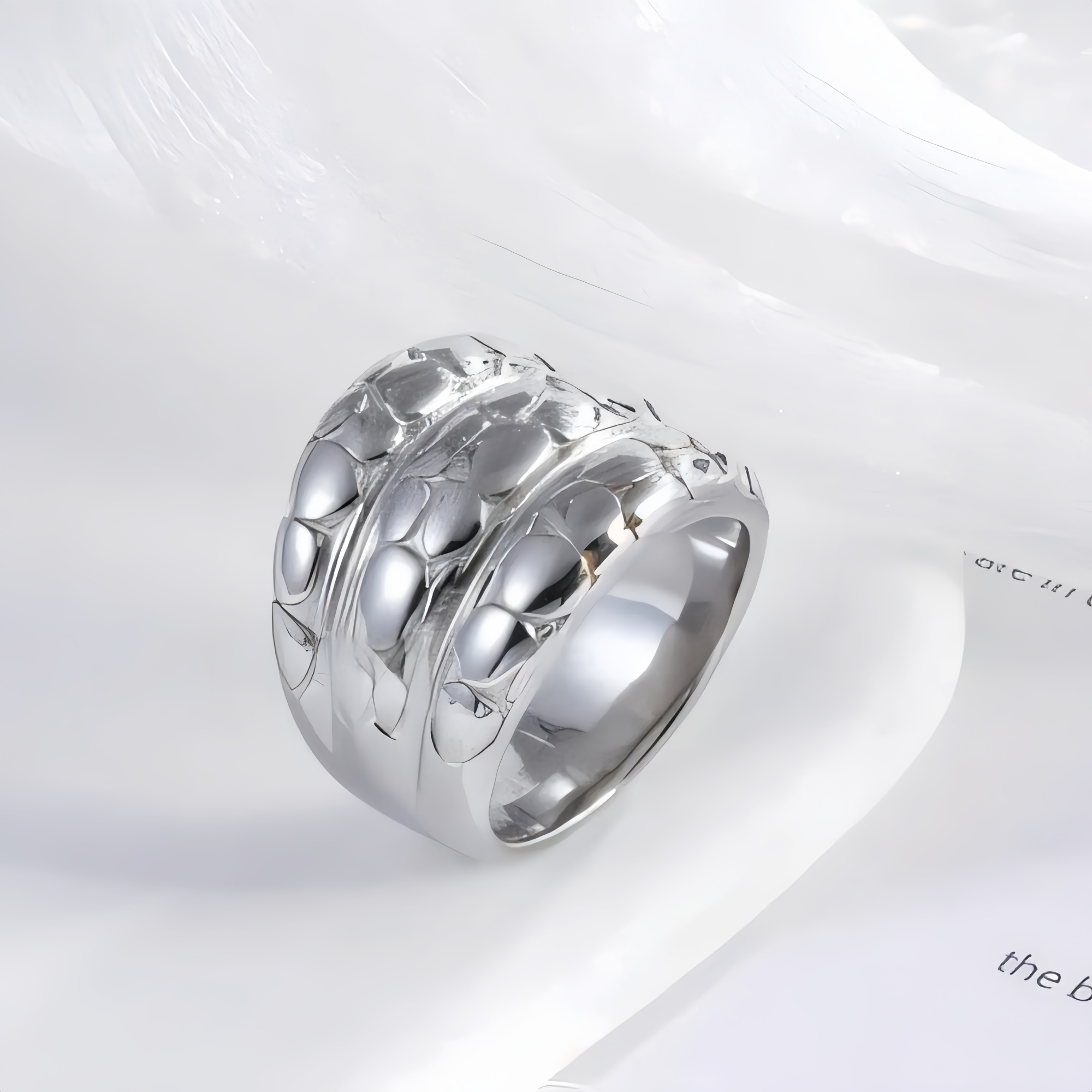 Modern Layered Texture Design Ring Simple and Fashionable for Women | ML0105-JinBaoJewerly