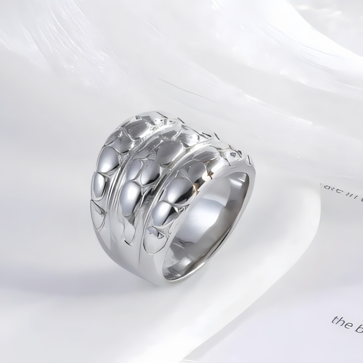 Modern Layered Texture Design Ring Simple and Fashionable for Women | ML0105-JinBaoJewerly