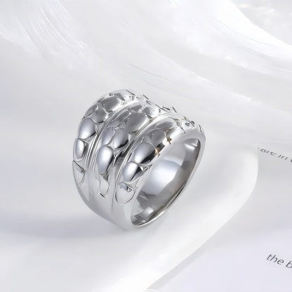 Modern Layered Texture Design Ring Simple and Fashionable for Women | ML0105-JinBaoJewerly