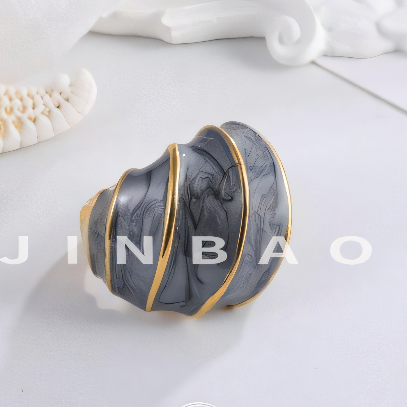 Modern Spiral Shape Stainless Steel Ring Women's Light Luxury Design | G004483-JinBaoJewerly