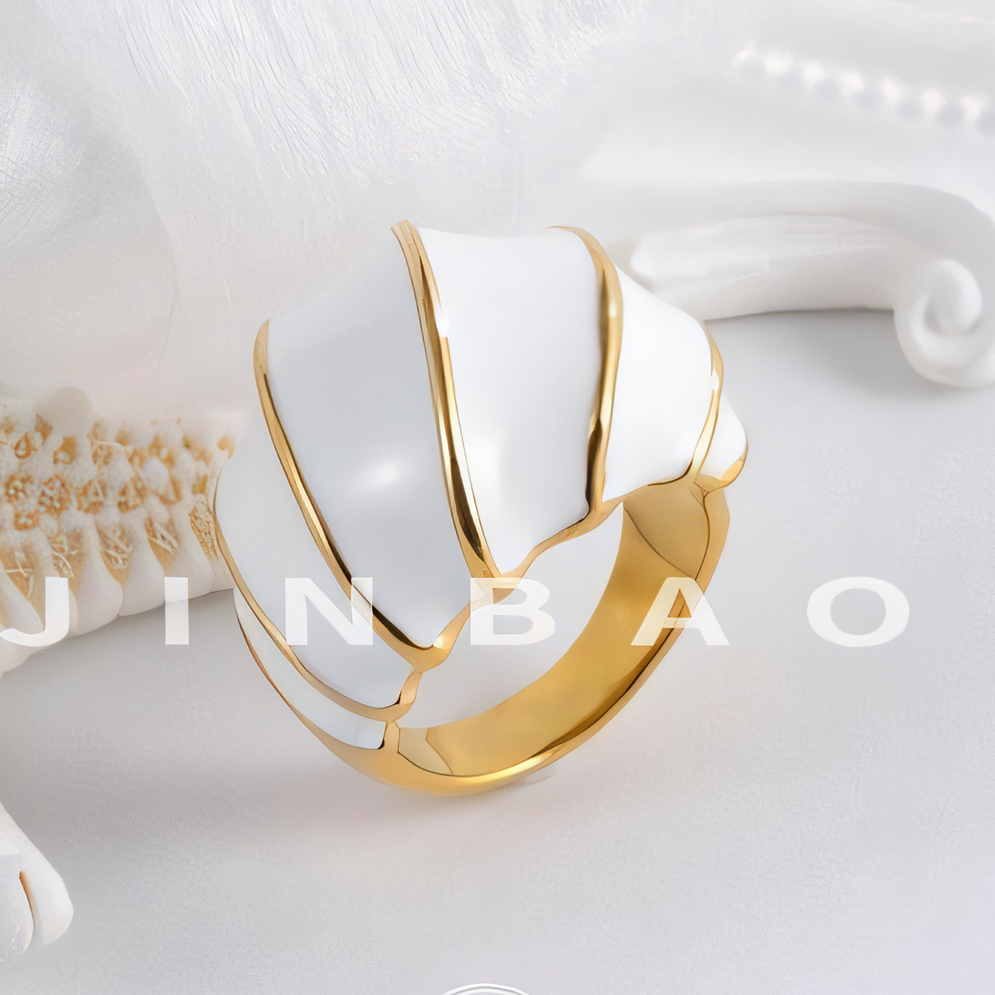 Modern Spiral Shape Stainless Steel Ring Women's Light Luxury Design | G004483-JinBaoJewerly