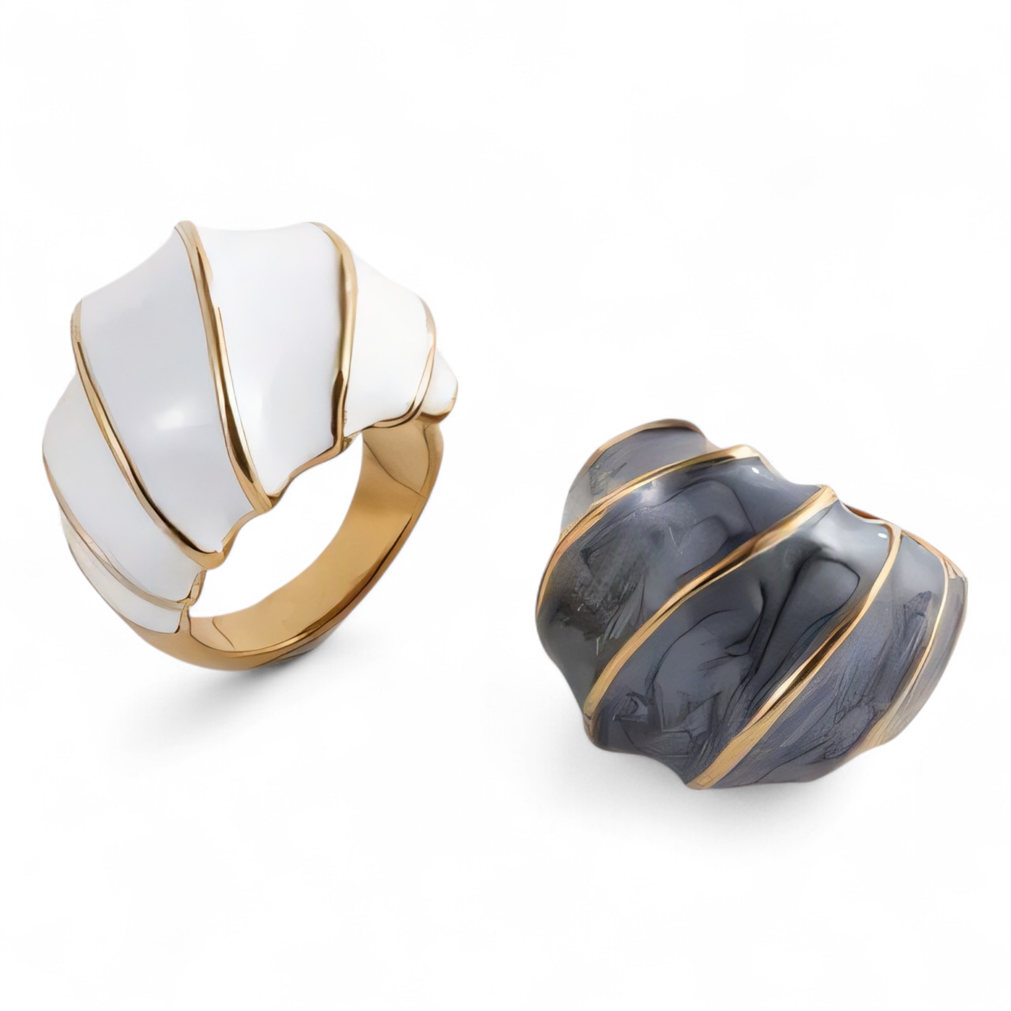 Modern Spiral Shape Stainless Steel Ring Women's Light Luxury Design | G004483-JinBaoJewerly
