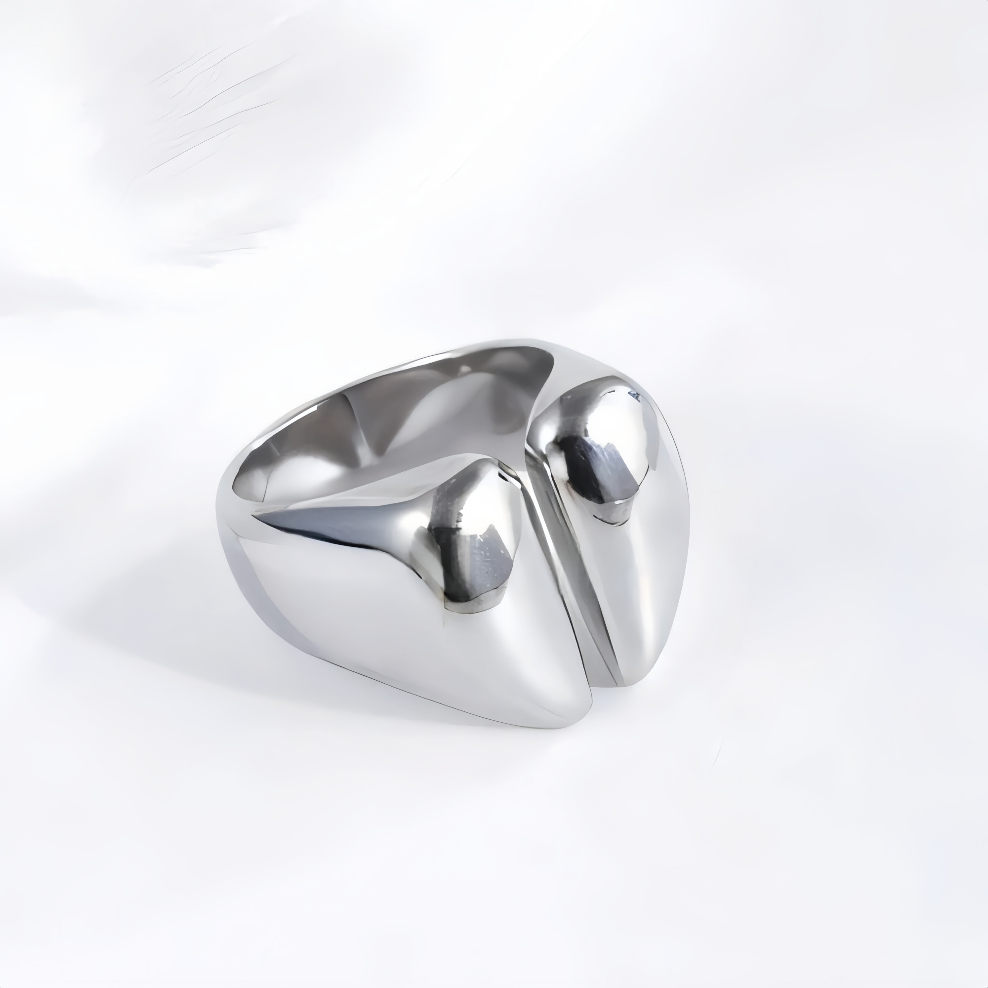 Modern Split Stainless Steel Ring Stylish Design for Women | G004037-JinBaoJewerly