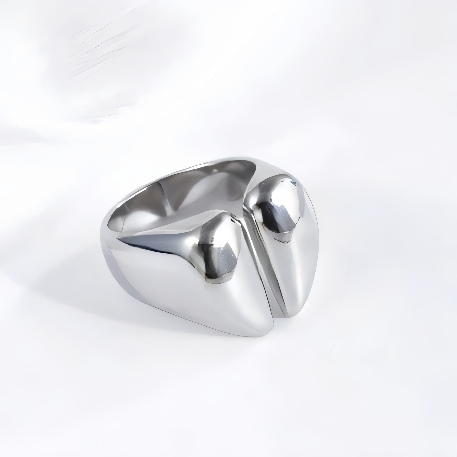 Modern Split Stainless Steel Ring Stylish Design for Women | G004037-JinBaoJewerly