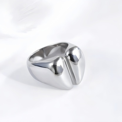 Modern Split Stainless Steel Ring Stylish Design for Women | G004037-JinBaoJewerly