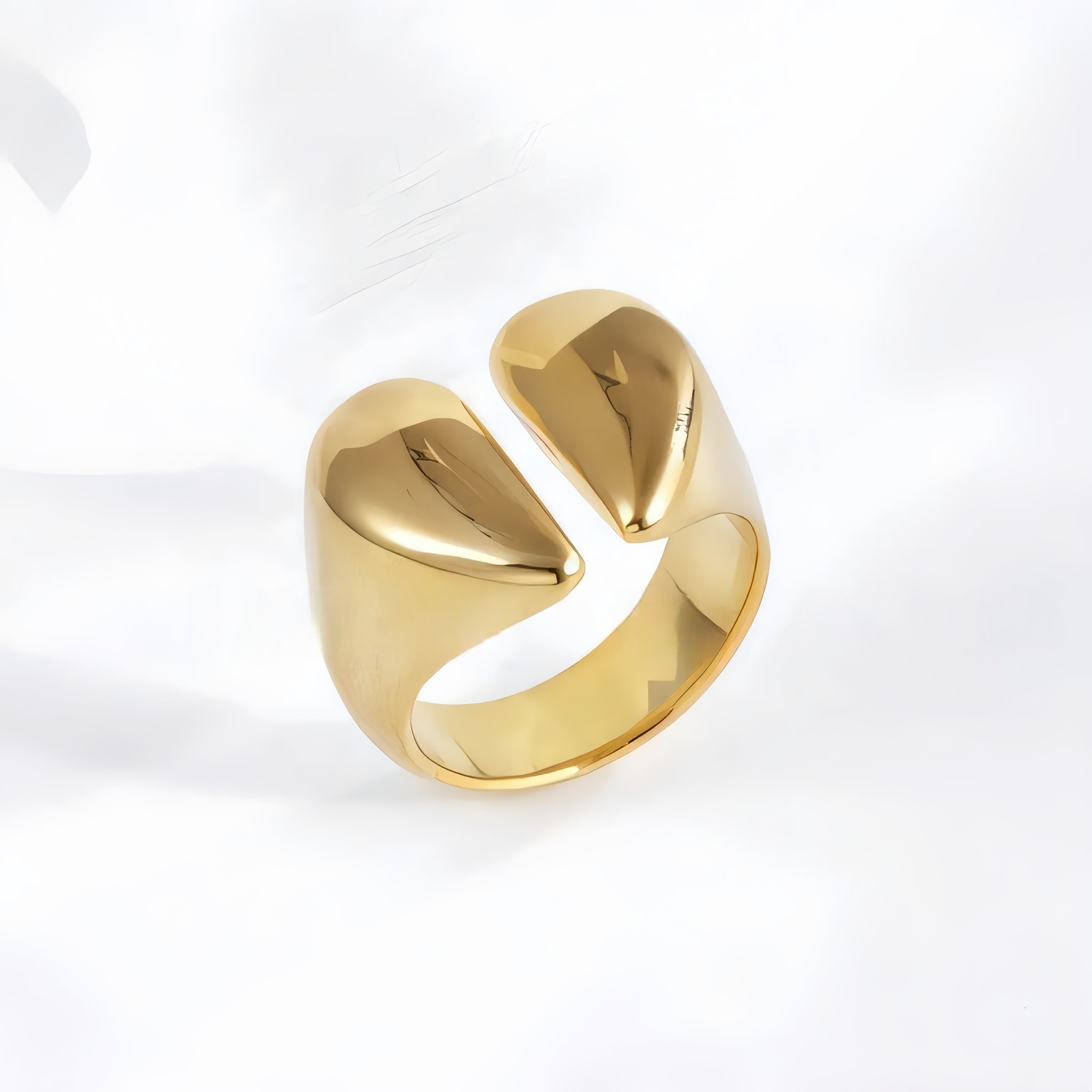 Modern Split Stainless Steel Ring Stylish Design for Women | G004037-JinBaoJewerly