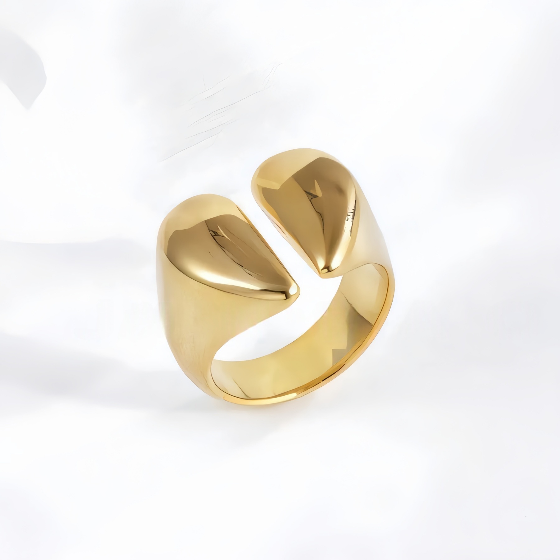 Modern Split Stainless Steel Ring Stylish Design for Women | G004037-JinBaoJewerly