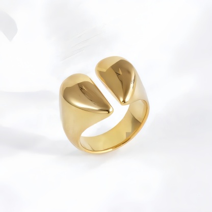 Modern Split Stainless Steel Ring Stylish Design for Women | G004037-JinBaoJewerly