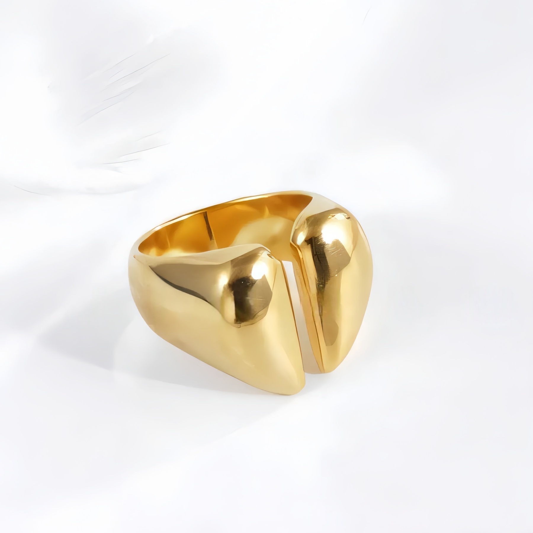 Modern Split Stainless Steel Ring Stylish Design for Women | G004037-JinBaoJewerly