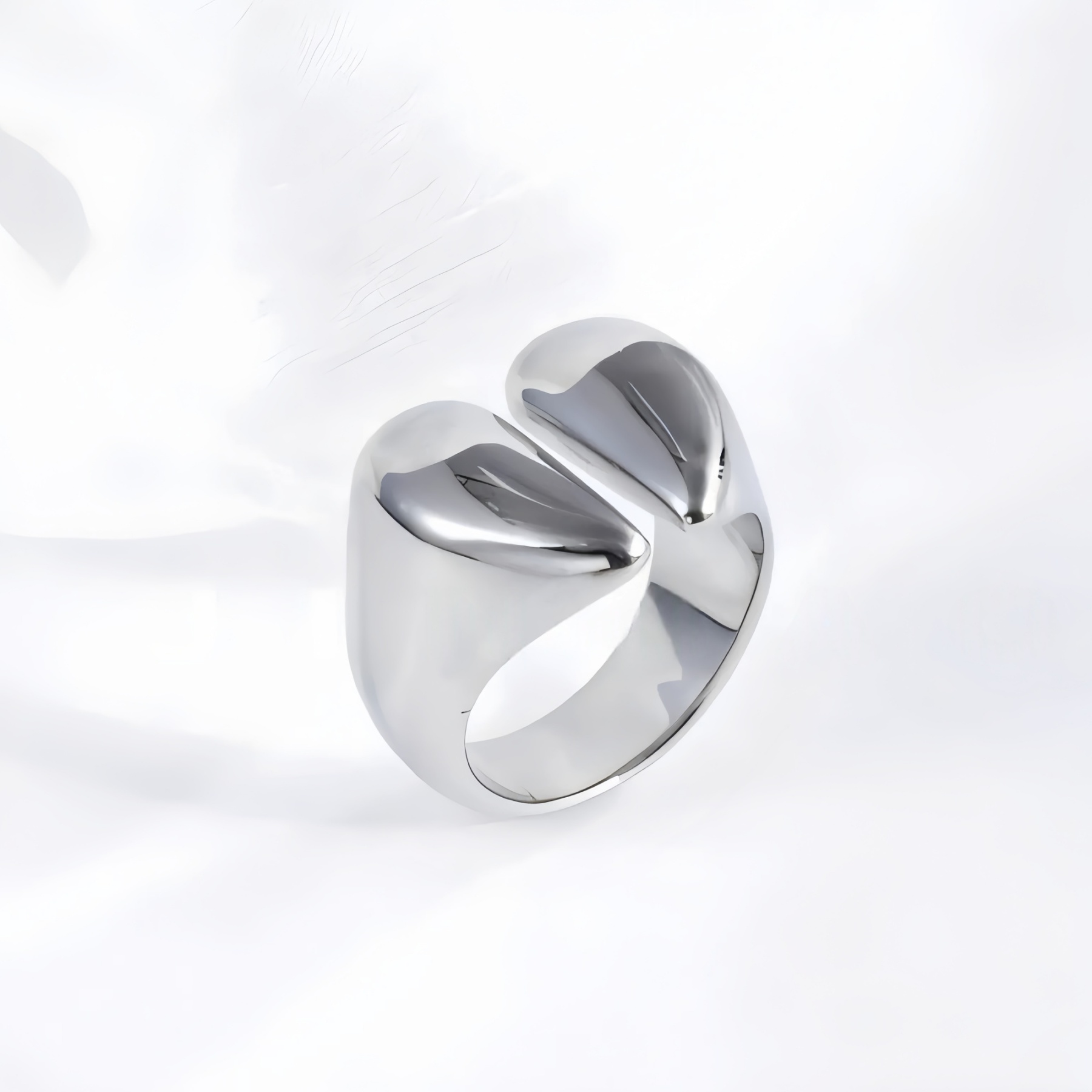 Modern Split Stainless Steel Ring Stylish Design for Women | G004037-JinBaoJewerly