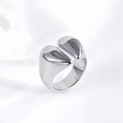 Modern Split Stainless Steel Ring Stylish Design for Women | G004037-JinBaoJewerly