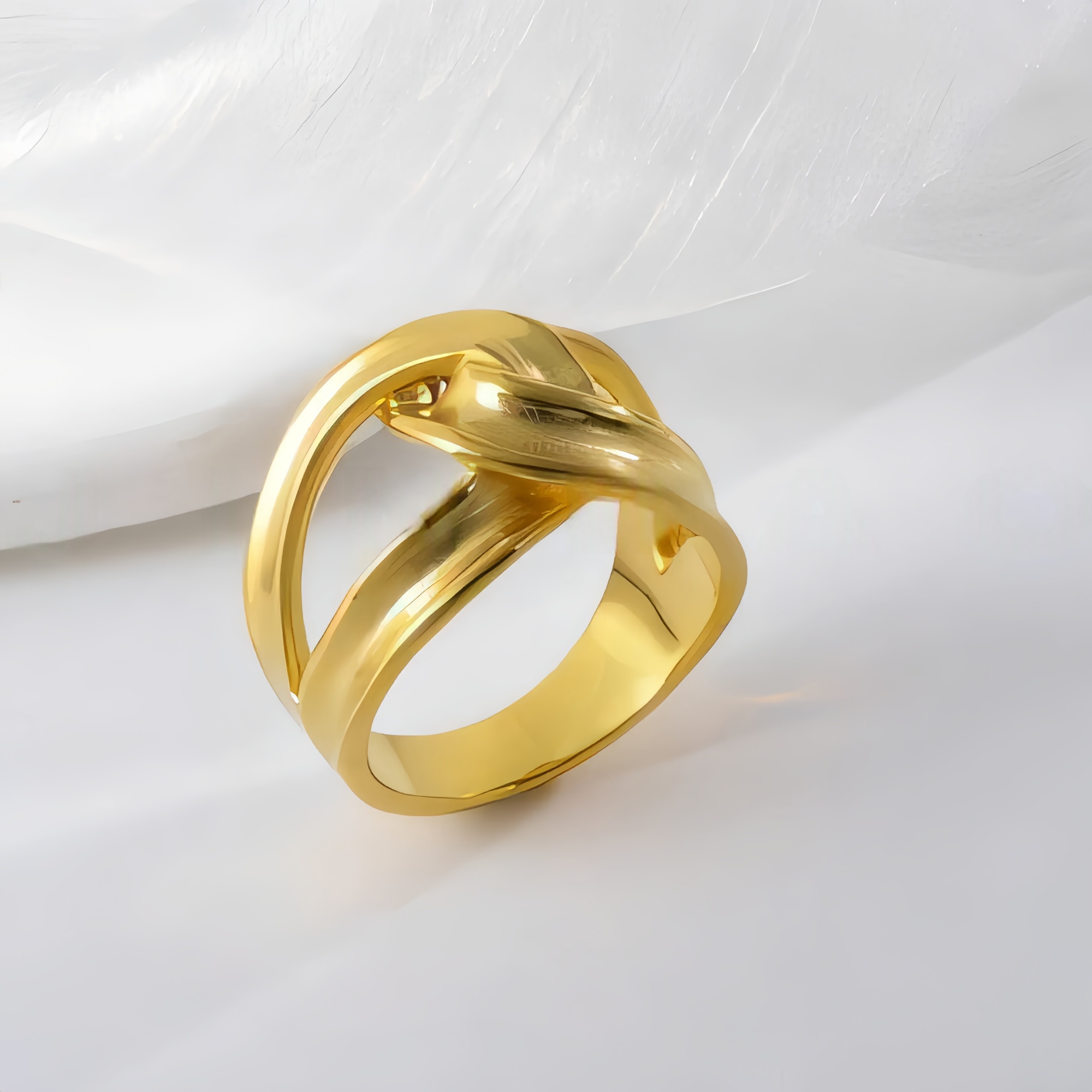 Modern Stainless Steel Cross Knot Ring Fashion Jewelry for Women | G003570-JinBaoJewerly