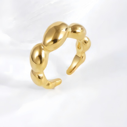 Modern Streamlined Stainless Steel Bubble Ring Women's Ring | N001587-JinBaoJewerly