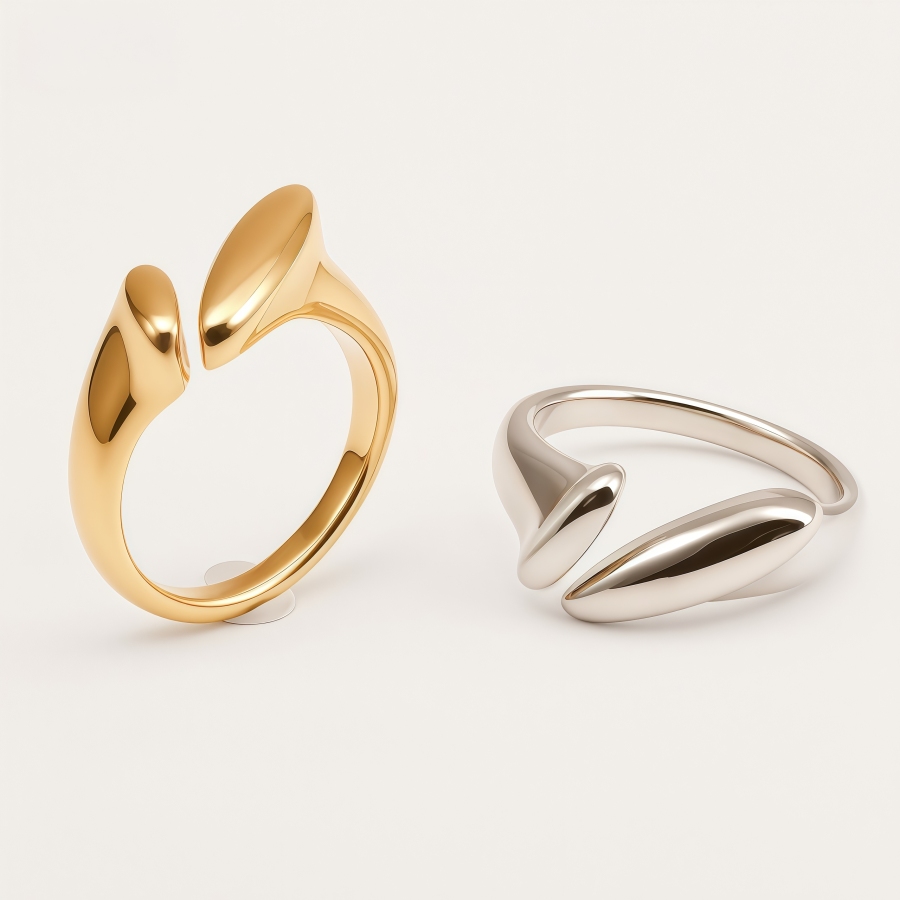 Modern Creative Stainless Steel Split Ring Women's Ring | N001047