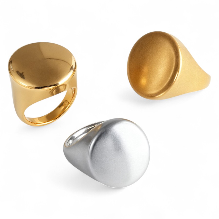 Classic Design Brushed Stainless Steel Women's Waterproof Ring丨G003835