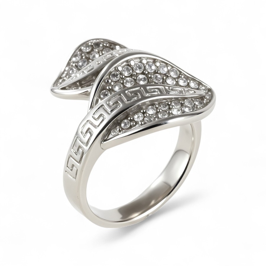 Leaf Shape Diamond Stainless Steel Women's Ring丨G003153